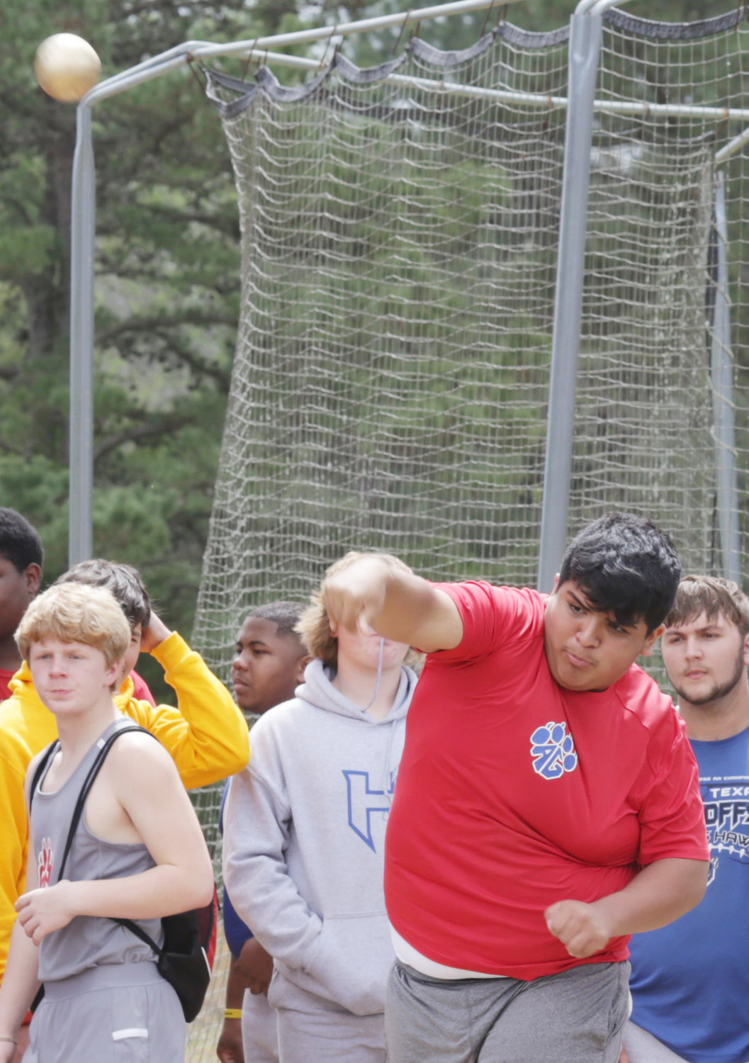 Hector Delgadillo competes in the shot put for Alba-Golden.